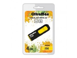 Флеш-накопитель 4Gb OltraMax 250, USB 2.0, жёлтый