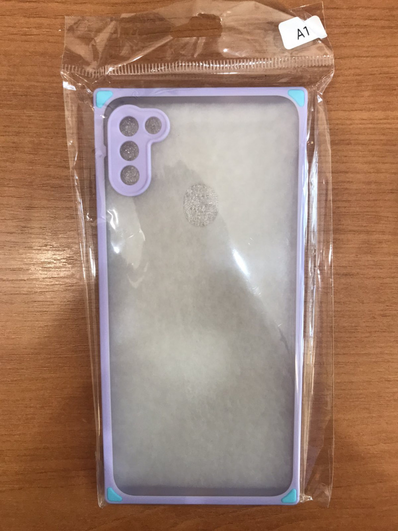 Накладка для Samsung A022F A02 2021 противоударный, с окантовкой, лаванда