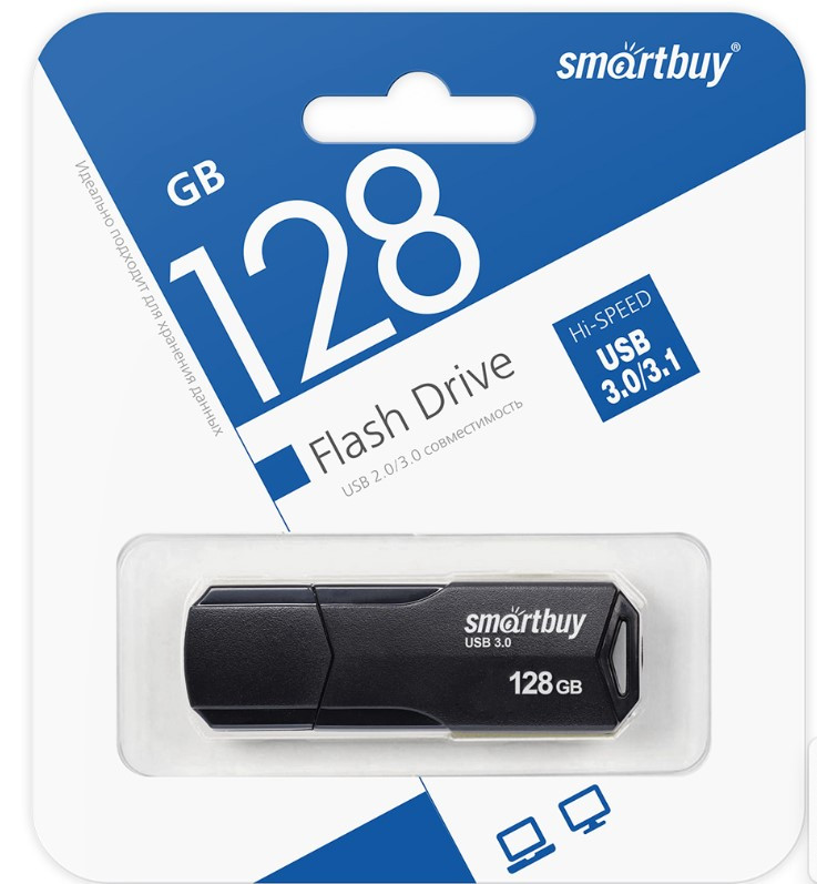 Флеш-накопитель 128Gb SmartBuy Clue, USB 3.1 черный