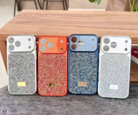 Накладка для Apl IPh 17 Pro Max,  стразы SW, серебро