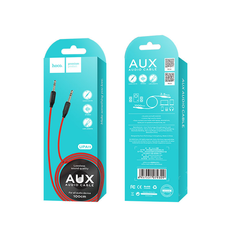 Кабель AUX HOCO UPA11 AUX Jack 3.5 (m) - Jack 3,5 (m), 1 м