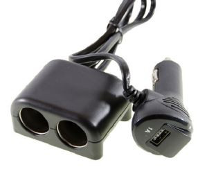 Переходник в прикуриватель (1641) на 2 ЗУ, 1 USB, LED-дисплей Olesson