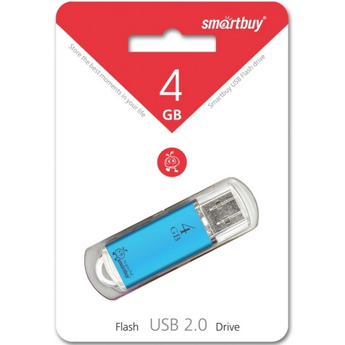 Флеш-накопитель 4Gb SmartBuy Click, USB 2.0, синий