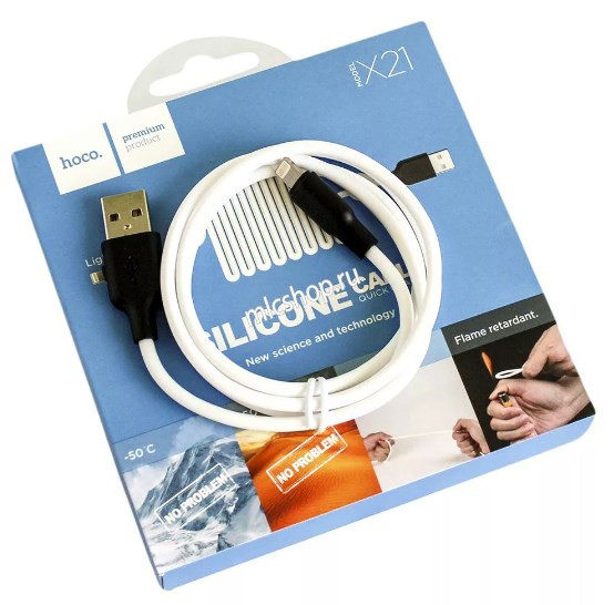 USB кабель для Lightning HOCO X21 Plus Silicone Charging Cable 2м