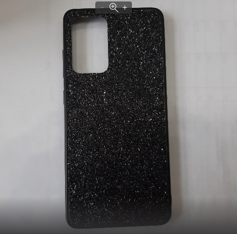 Накладка для SAMSUNG A52, блестки на черном
