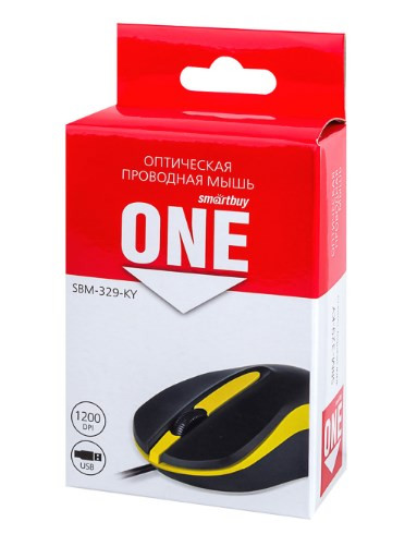 Мышь проводная Smartbuy ONE 329 черно-желтая