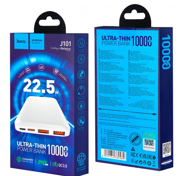 Внешний аккумулятор HOCO J101 Astute, 3A. 10000 mAh