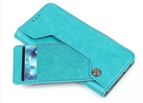 Чехол-книга для SAMSUNG J600F (J6 2018), с карманом для визиток, бирюзовый