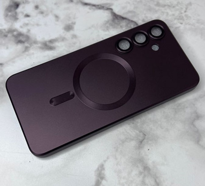 Накладка для SAMSUNG S24 Ultra ,переламутровый,с MagSafe, бордовый