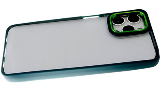 Накладка для SAMSUNG A53, с металлической окантовкой, изумруд