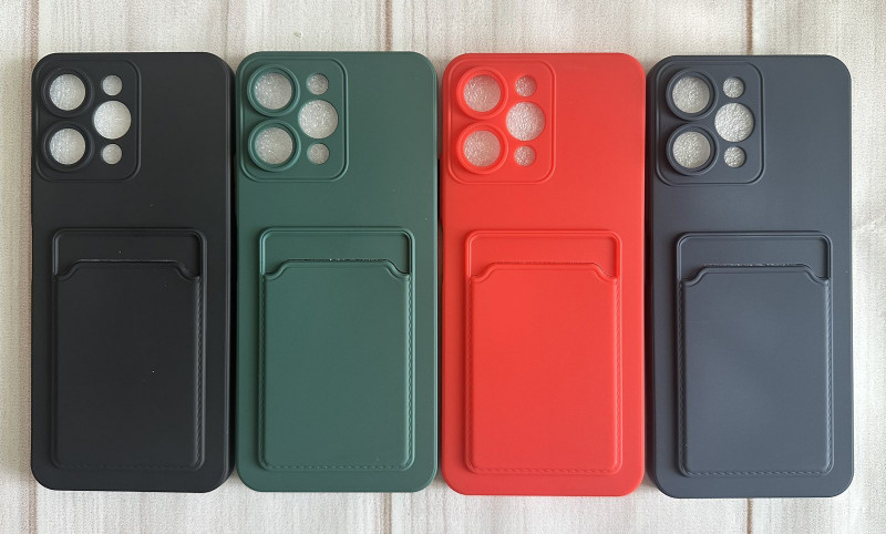 Накладка для XIAOMI Redmi 12,  с визитницей, красный