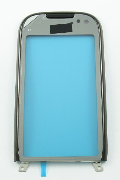 Сенсор дисплея для Nokia C7-00 с рамкой дисплея (черный)