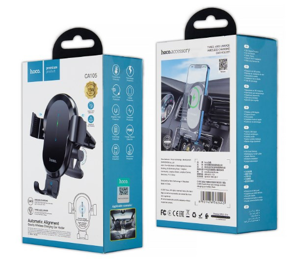Автодержатель HOCO CA105 с беспроводной зарядкой