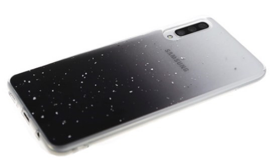 Накладка для Samsung A515F A51, прозрачный с фольгой, черный