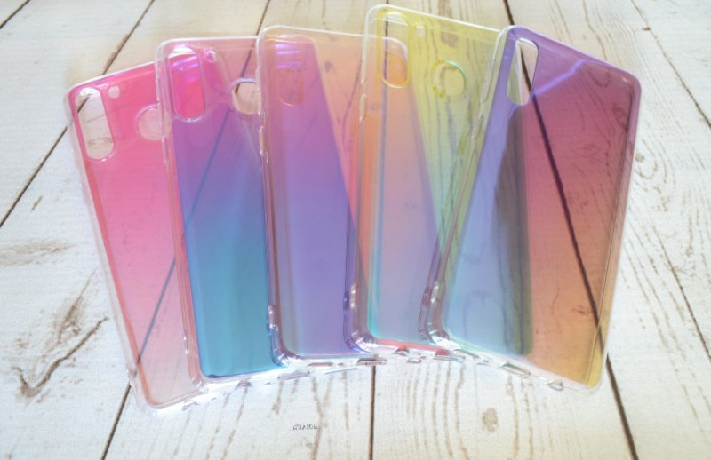 Силикон для SAMSUNG A21 (A215), прозрачный неон