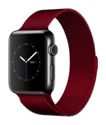 Ремешок для Apl watch 38mm 40mm, Milanese loop, красное вино