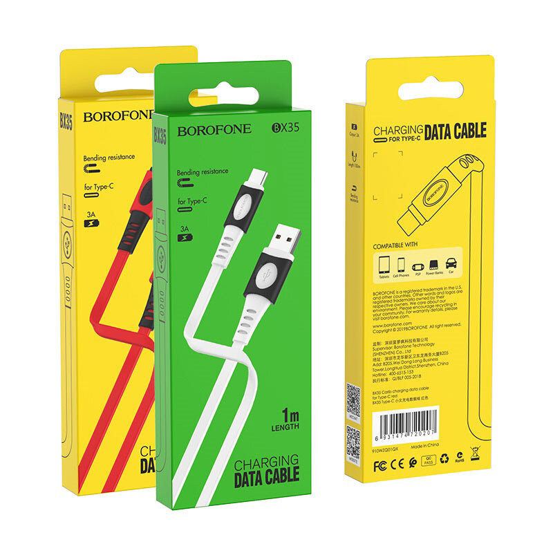 USB кабель для Micro BOROFONE BX35 Carib. 2.4А, 1 м