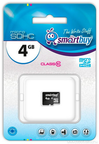 Карта памяти 4Gb MicroSDHC SmartBuy Class10 без адаптера