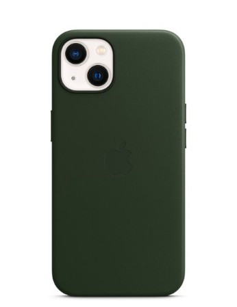 Накладка для Apl IPh 13, SILICONE COVER Soft-touch, кожа, болотный