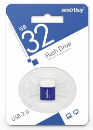 Флеш-накопитель 32Gb SmartBuy, LARA, USB 2.0, синий