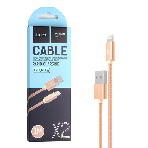 USB кабель для lightning HOCO X2, Knitted Charging, текстильный