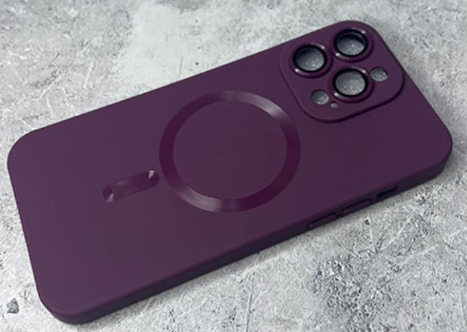 Накладка для Samsung S23 Plus, матовый с защитой камеры, MagSafe, бордовый