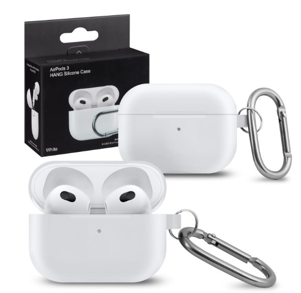 Чехол Airpods 3, с карабином, белый