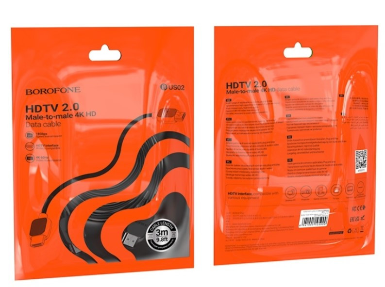 Кабель HDTV 2.0 4K BOROFONE BUS02 2м