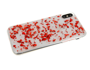 Накладка для XIAOMI Redmi Note 8T, Прозрачная, фольга, красный