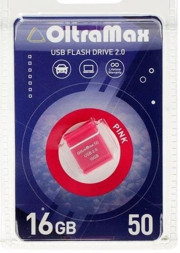 Флеш-накопитель 16Gb OltraMax Drive 50 Mini, USB 2.0, розовый