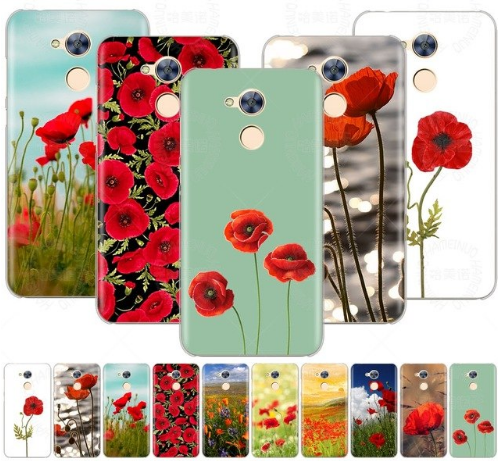 Накладка-пластик для Huawei Honor 9 lite, Красные маки