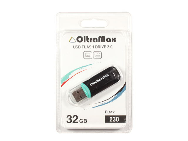 Флеш-накопитель 32Gb OltraMax 230, USB 2.0, чёрный