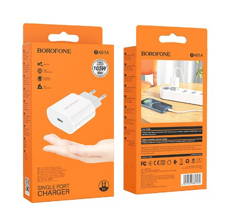 СЗУ BOROFONE BA61A, Origin single Type-C, 2.1A
