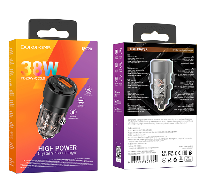 АЗУ BOROFONE BZ20, 38W QC 3.0 USB, USB-C