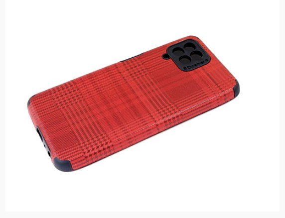 Накладка для XIAOMI Redmi Note 10 Note 10S POCO M5S, под кожу, клетка, красный