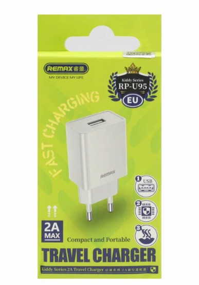 СЗУ REMAX RP-U95 KIDDY SERIES 1USB, 2.4A, 5В