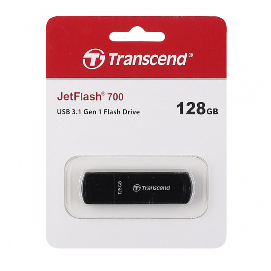 Флеш-накопитель 128Gb Transcend JetFlash 700, USB 3.0, пластик, чёрный