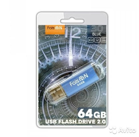 Флеш-накопитель 64Gb FaisON Drive 30, USB 2.0, синий