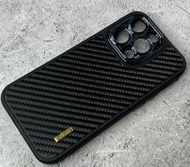 Накладка для XIAOMI Redmi Note 12 Pro 4G,  карбон с глянцевой окантовкой, черный