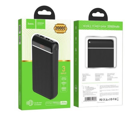Внешний аккумулятор HOCO J59A 20000 mAh  выходы 2 USB, micro USB, Type-C