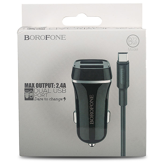 АЗУ BOROFONE Bz2 2.4A 2USB + кабель Type-C (Original)