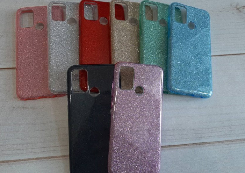 Накладка для Samsung A515F A51, с блестками, золото