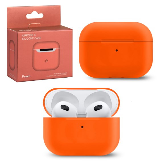Чехол Airpods 3 Silicon Case кислотный персик