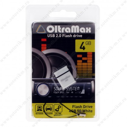 Флеш-накопитель 4Gb OltraMax Drive 50 Mini, USB 2.0, белый