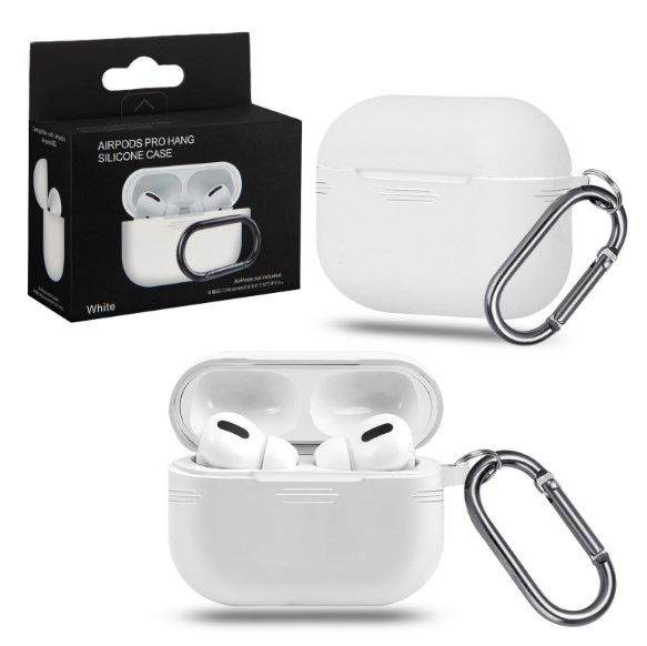 Чехол Airpods Pro, с карабином, белый