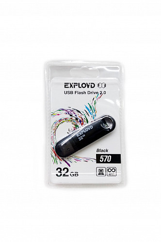 Флеш-накопитель 32Gb Exployd 580, USB 2.0, чёрный