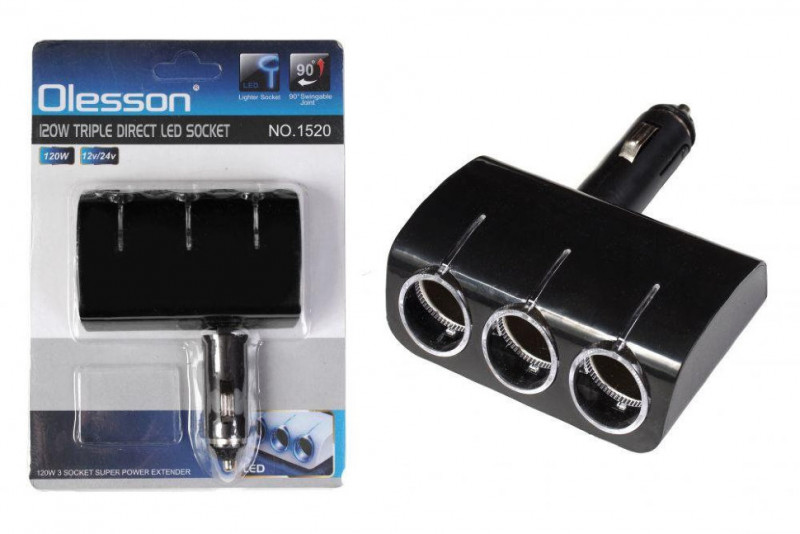 Переходник в прикуриватель (1520) на 3 ЗУ, Olesson
