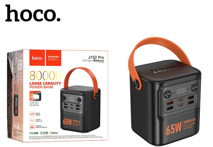 Внешний аккумулятор HOCO J152 Pro Tough PD65W, light 80000 mAh