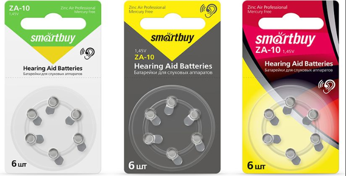 Батарейка Smartbuy A10-6B, для слухового аппарата (Цена указана за упаковку 6 батареек.)