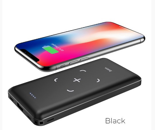 Внешний аккумулятор HOCO J50 urf, с беспроводной зарядкой 10000 mAh Qi + USB 2,1A